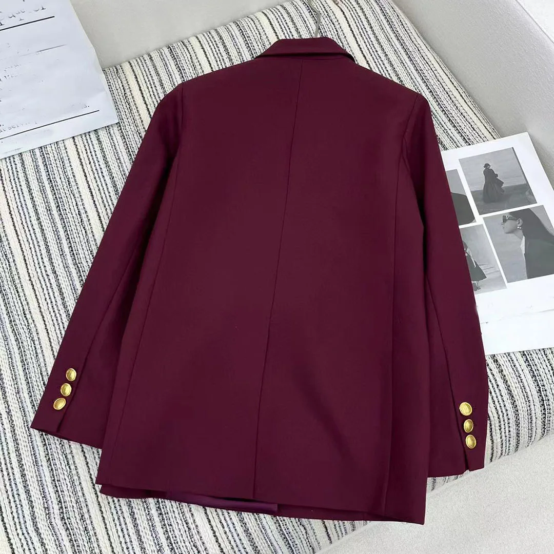 Женский блейзер с длинным рукавом элегантный подиумный пиджак золотыми