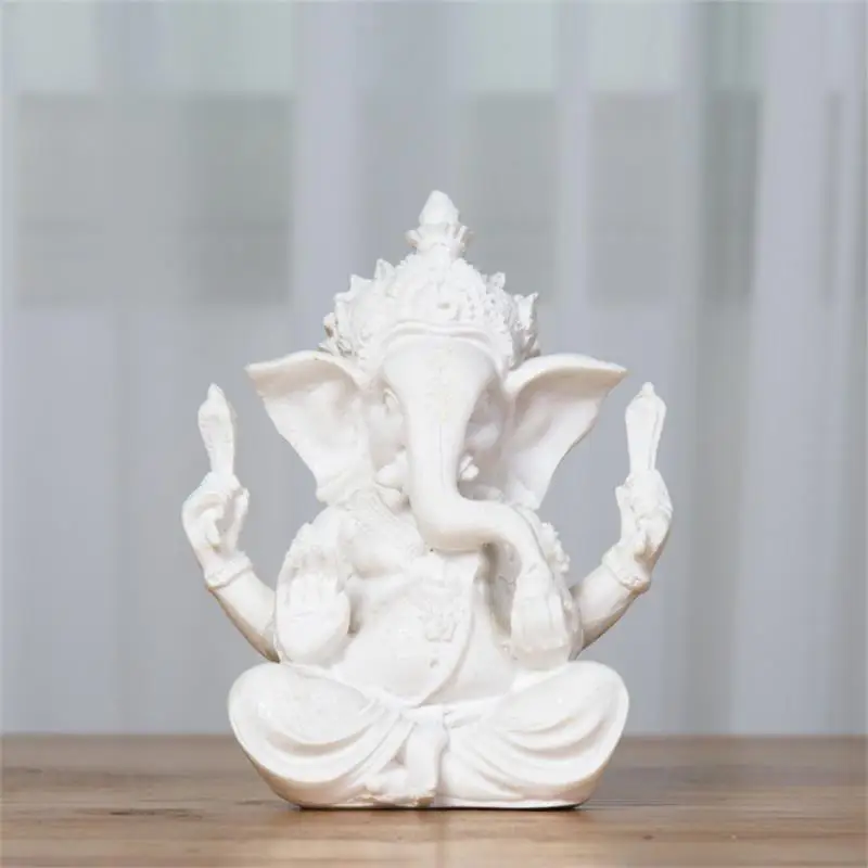 

Sandstone Resin Indian Elephant Buddha Statues Blessing Good Fortune And Success Crafts Ornaments Hindu God Sculpture Room Decor