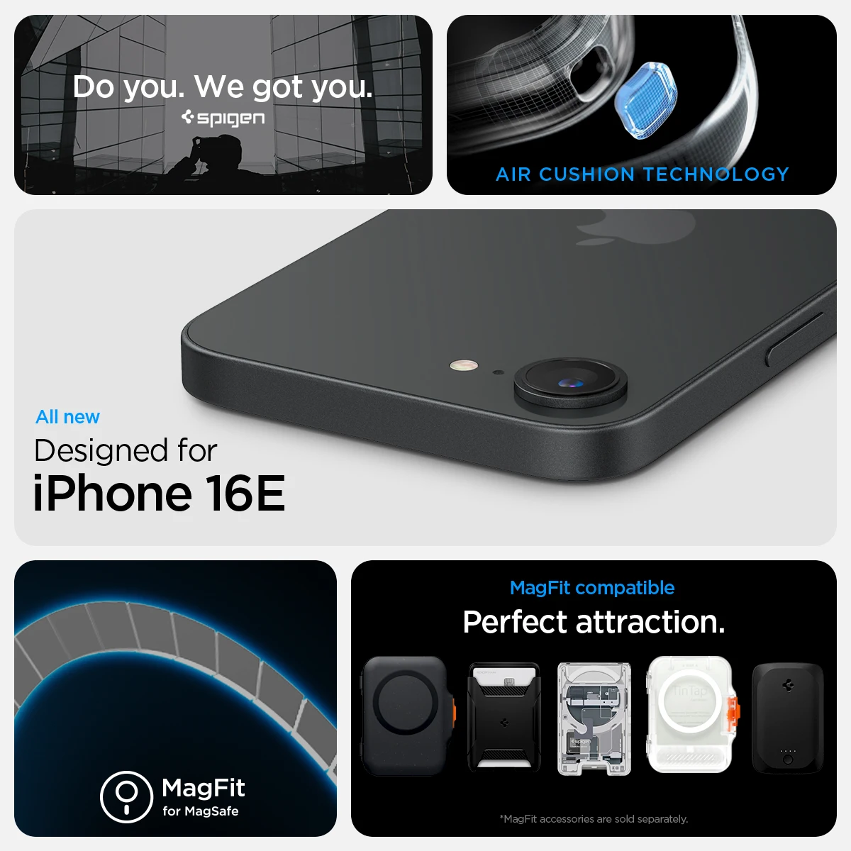 Прочный защитный чехол MagFit MagSafe Spigen для iPhone 16e (2025)