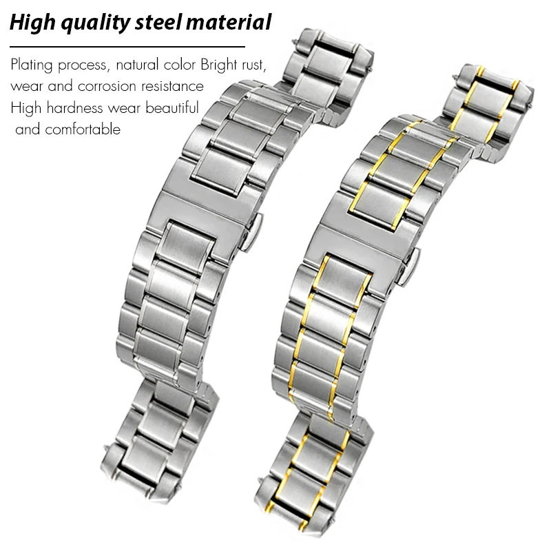 Фото Для Tissot T060 ремешок для часов T060.407 T060.408 T-Tempo автоматический 20 мм ремешок для часов из нержавеющей стали 316L серебро золотые браслеты мужские №4