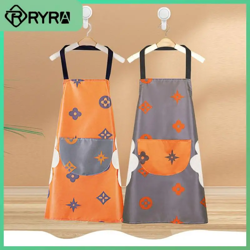 Oil-proof Adults Waist Pvc Household Work Clothes Waterproof Apron Anti-oil Dirty Large-capacity Pocket Storage Wear-resistant