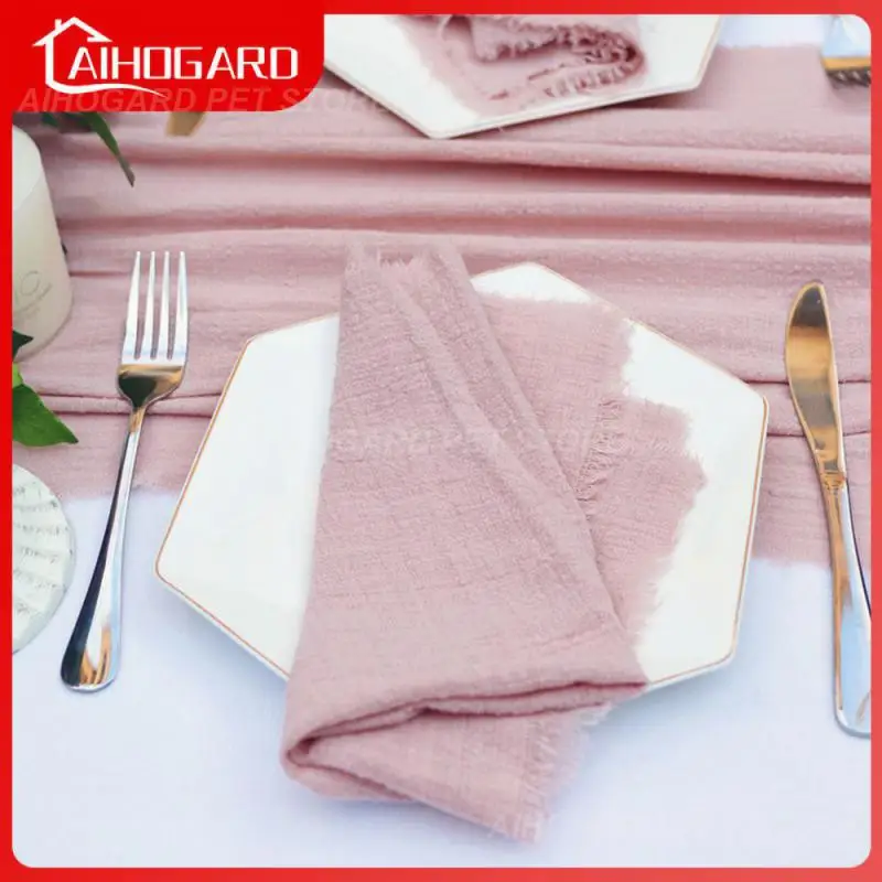 

Wedding Supplies Napkin Handkerchief Muslin Table Fabric Dining Table Fabric Placemat Wedding Decoration Tea Towel