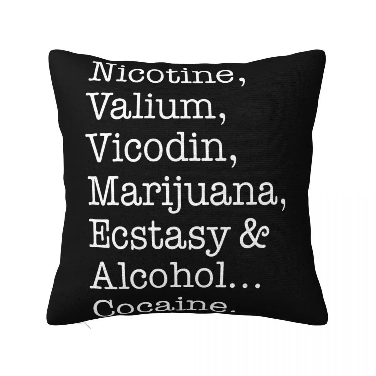 Nicotine Valium Vicodin Etc Qotsa Queens Stone Age Feel Good Slogan Youth Humor Зимняя милая классическая наволочка