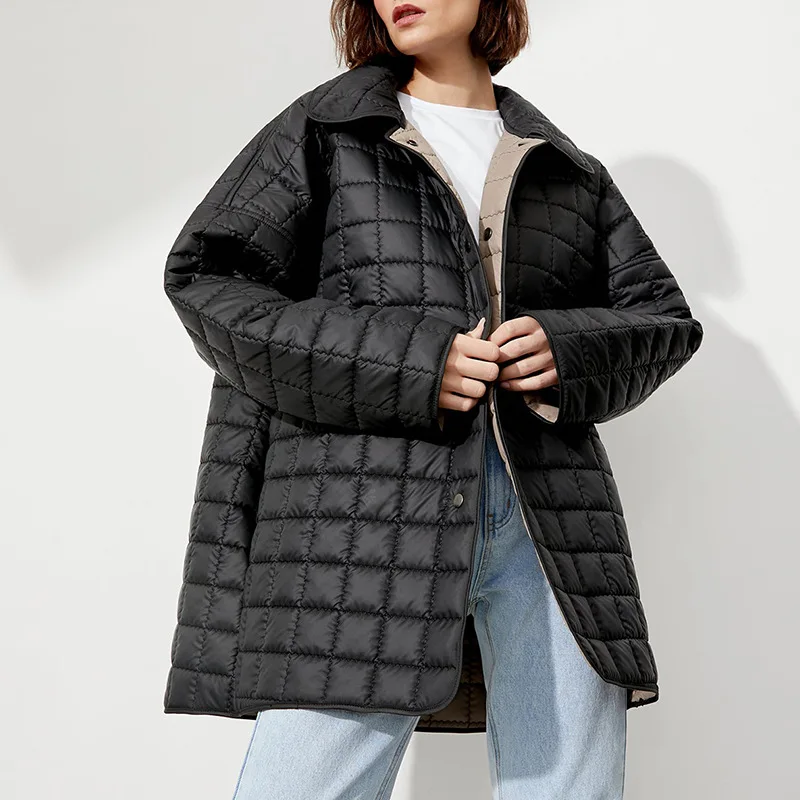 New High-quality Niche Design Cotton-padded Jacket Women's Loose Parka Retro Belted Coat Autumn and Winter Ladies Oversized Coat
