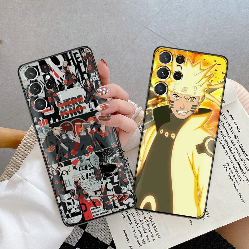 

Japan NARUTO Uzumaki Naruto Phone Case For Samsung Galaxy S22 S21 S20 Ultra FE 5G S22 S10 10E S9 Plus Coque Liquid Silicon