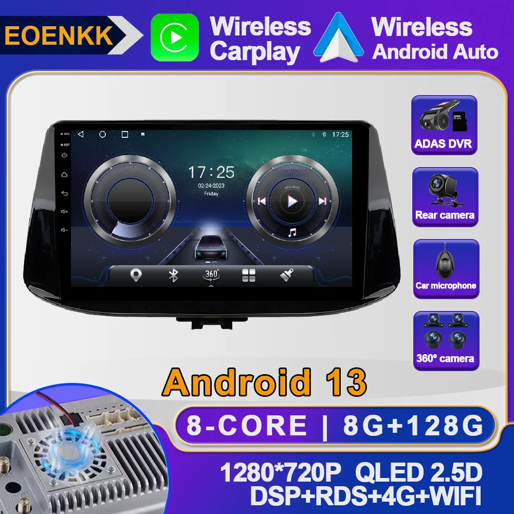 

9 Inch Android 13 For Hyundai i30 2017 - 2018 Car Radio WIFI Autoradio AHD RDS SWC Player Video BT ADAS Multimedia DSP No 2din