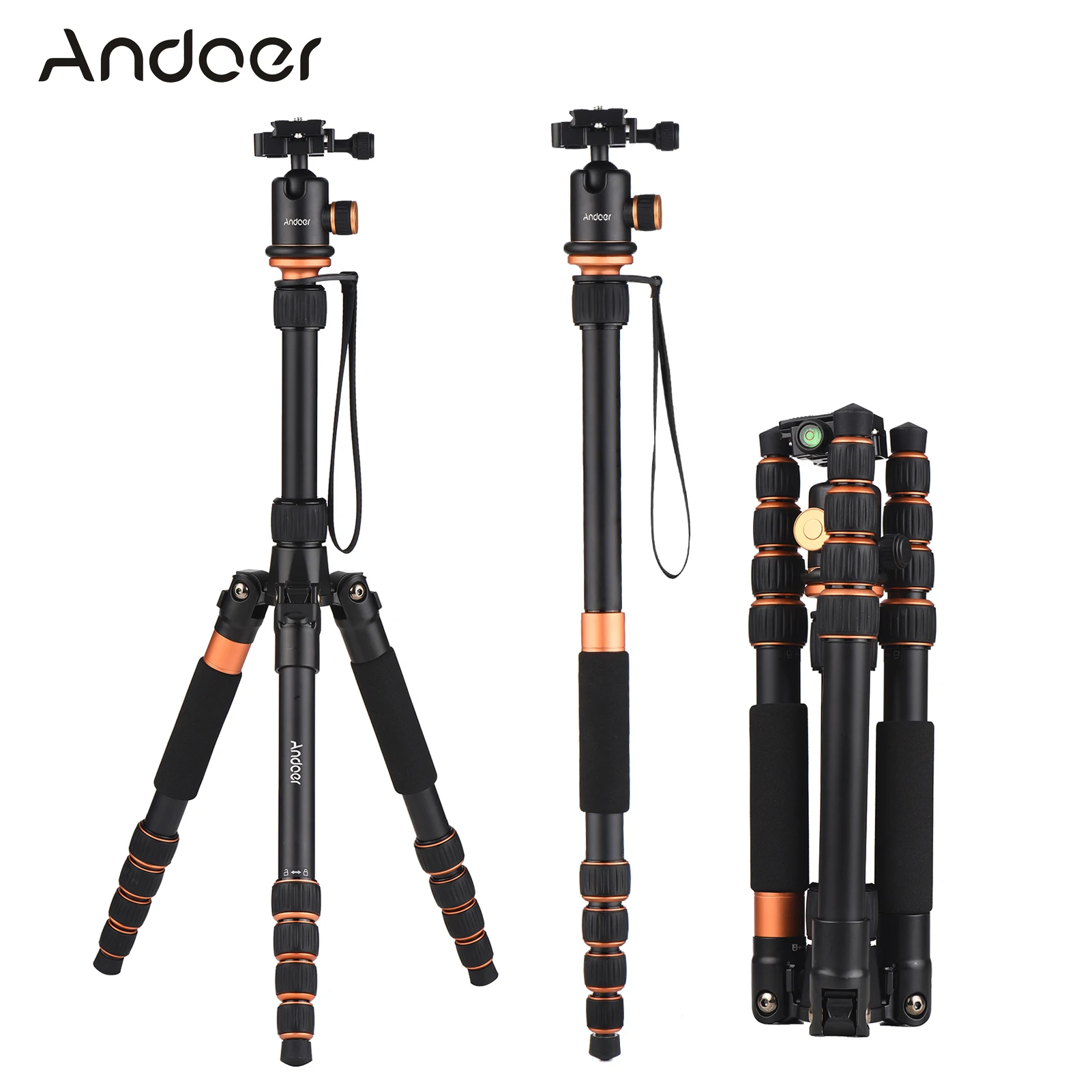 

Andoer Portable Detachable Tripod Aluminum Alloy Monopod with Max. 5KG Load Bearing Ball Head Carrying Bag Quick Release Plate