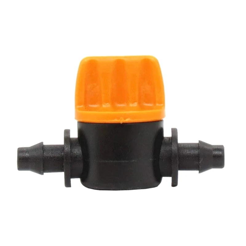 

10X 4/7MM Barbed Mini Valve Shut Off Connectors Hose Garden Water Irrigation Pipe Adaptor Plastic for Garden Greenhouse