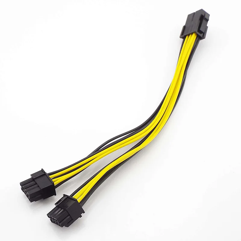 

10 шт. PCI-E PCIE 8p розетка на 2 порта двойной 8pin 6 + 2 p штекер GPU видеокарта кабель для майнинга удлинитель 18AWG провод D4