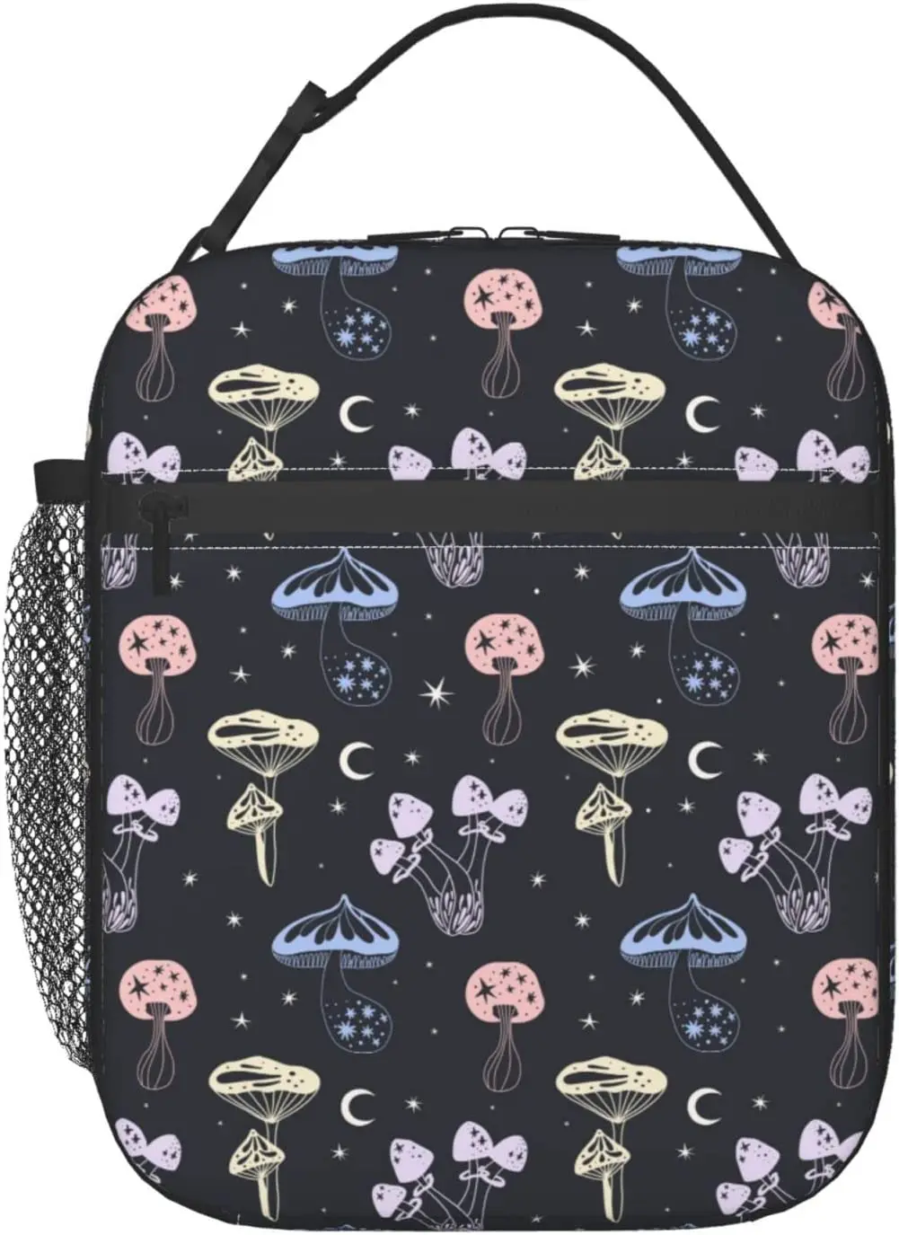 

Space Mushrooms Kids Lunch Box Reusable Insulated Lunch Bag Thermal Cooler Tote for Boys Girls Teen Schoo Picnic Travel
