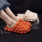 Сланцы LLUUMIU женские, милые летние Нескользящие шлепанцы для дома и ванной, Эва, с пузырьковым помпоном