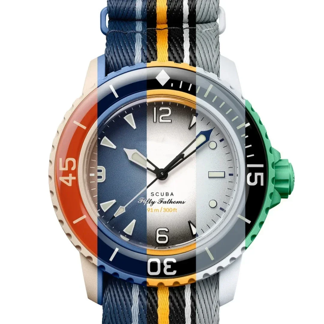 

New Luxury Brand Fifty Fathoms Collection Non-mechanica Quartz Nylon Strap Men Couple Watch Pacific Arctic Atlantic Ocean