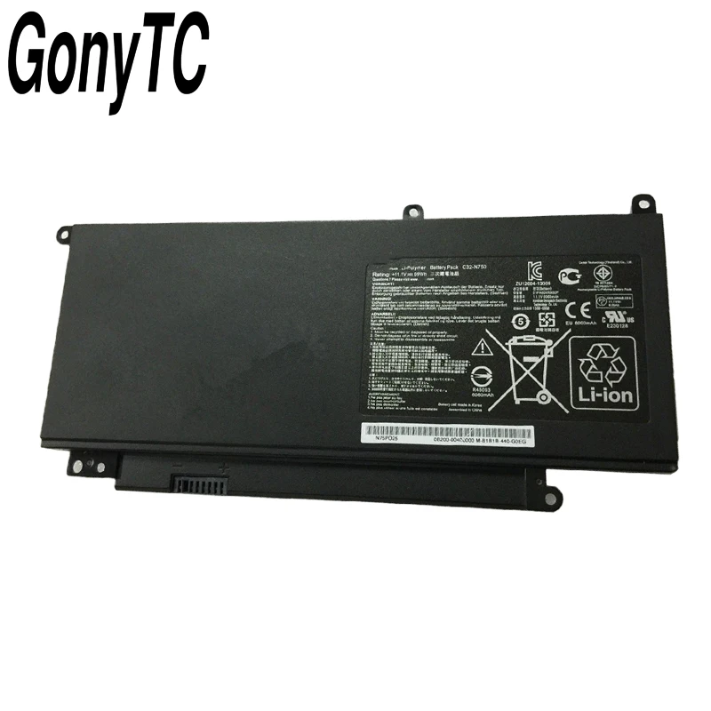 Фото Новый аккумулятор для ноутбука C32-N750 для ASUS N750 N750J N750JK N750JV N750Y47JK-SL N750Y47JV-SL 11,1 В 6260 мАч/69WH №2