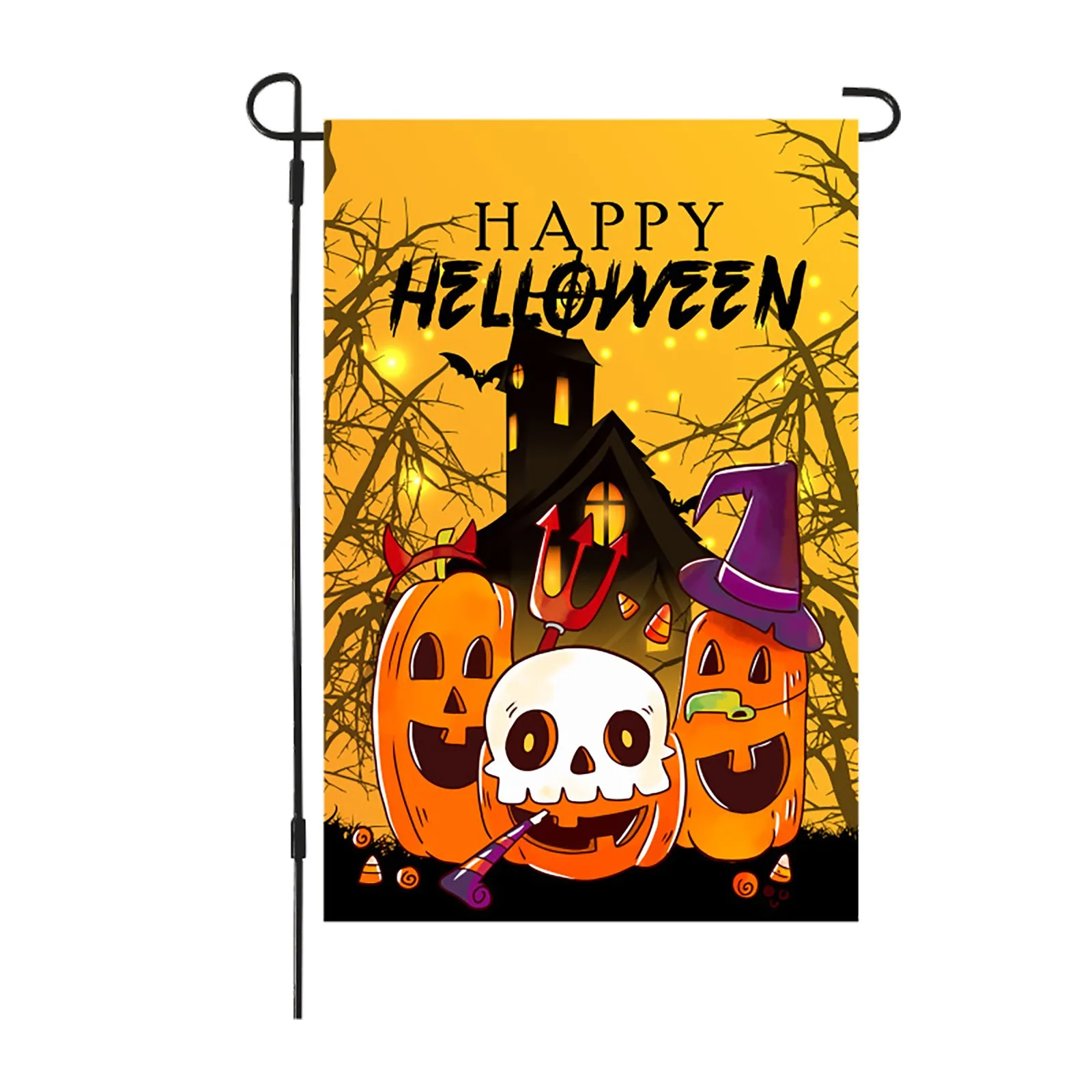 

Happy Halloween Garden Flag Double Sided Yard Flags Banner Welcome Sign Yard Flag House Happy Holiday Burlap Flags 3x5 Outdoor