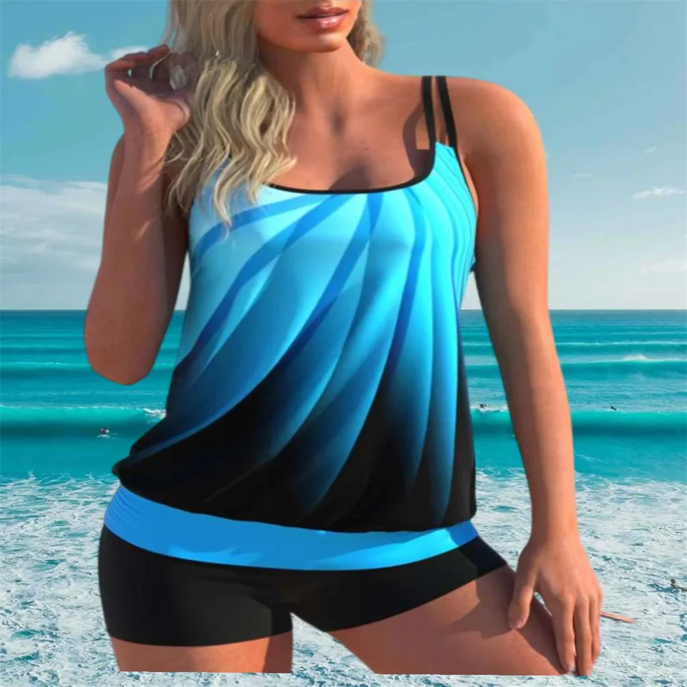 

Tankini Sets Swimwear Women Monokini Swimsuits Bathing Suit Bikinis Beachwear Print Sexy Tank Two Piece 2022 Plus Size 5XL Fit