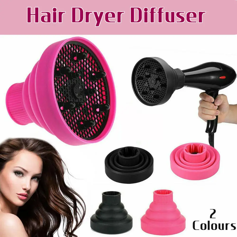 

Silicone Hair Dryer Cover Retractable Folding Hood for Travel Fluffy Curly Professional Salon Universal Styling Accessories