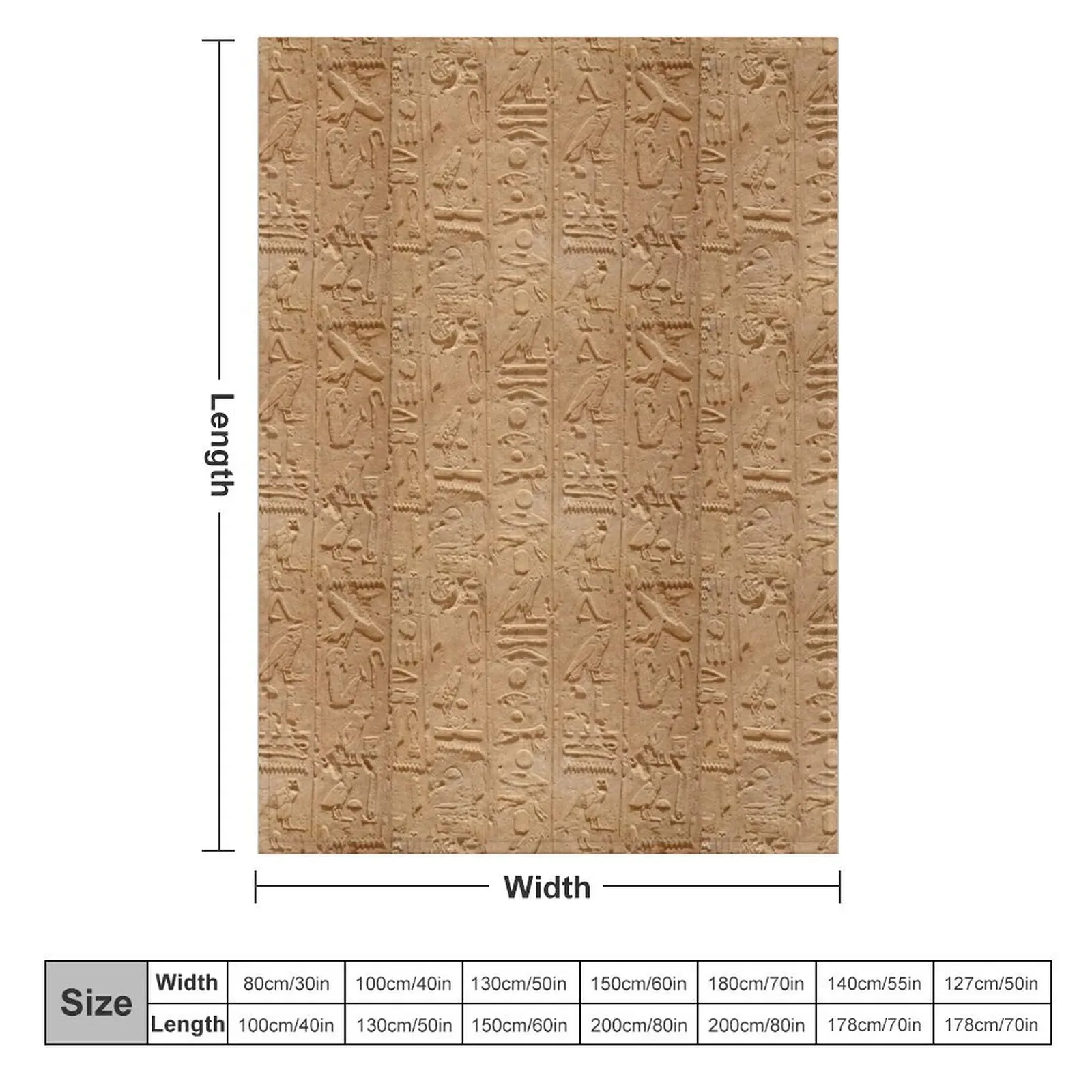 Египетский гиероглиф на стене в храме Египта каранак. Плед-одеяло теплые зимние