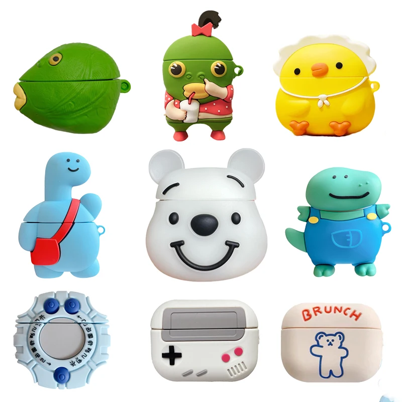 

Winnie Pooh Case for Apple Airpods Pro 1 2 3 Creative 3D Cute Fish Earphone Cases for AirPods 3 Headphone Earbuds Charging Cover