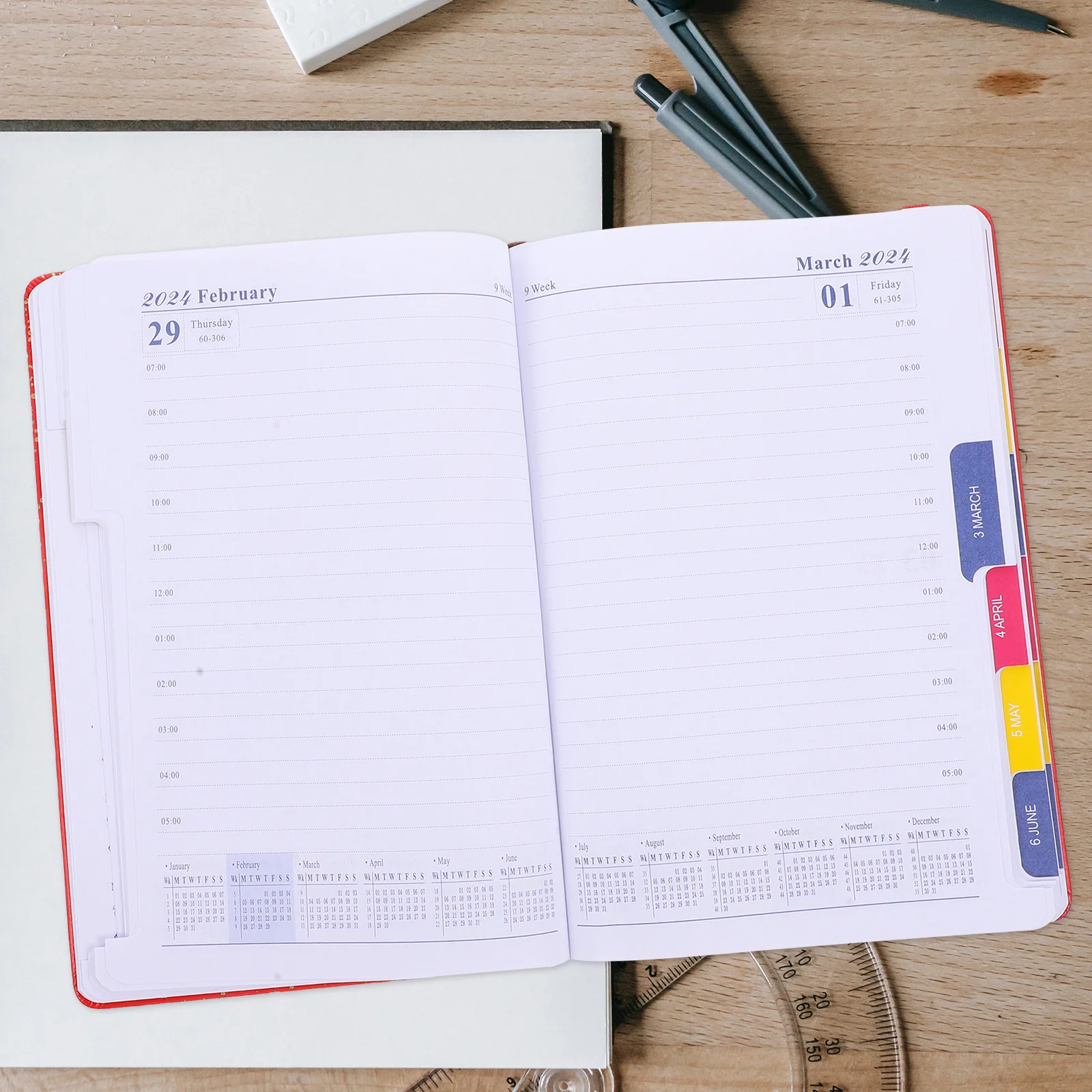 

2024 Agenda Book Efficient Plan Pad Study Note Planner Do List School Date Calendar