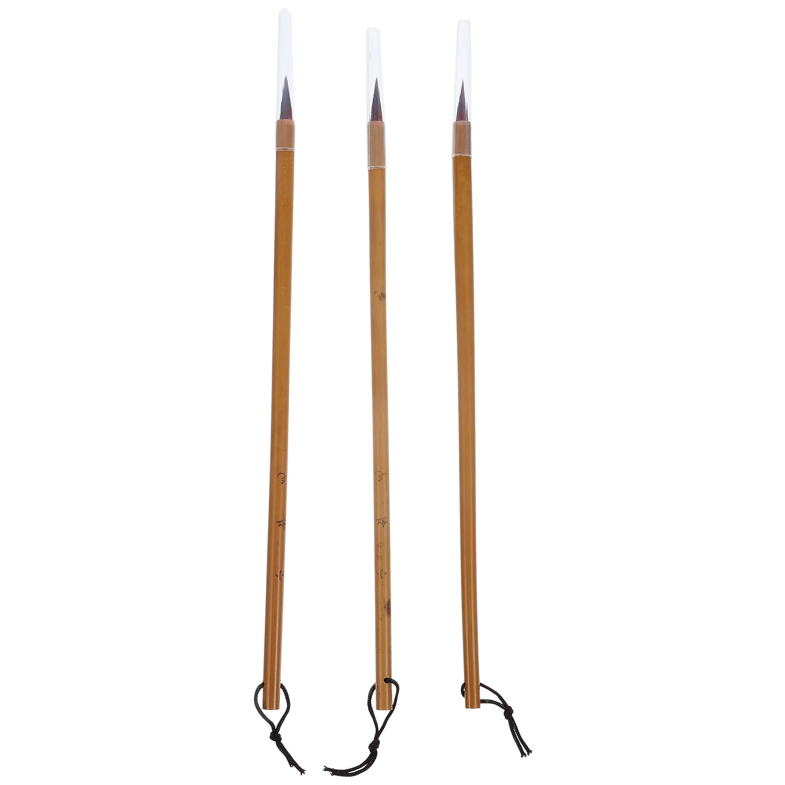 

3 Pcs Lower Case Writing Brush Japanese Accessories Long Calligraphy Pens Bamboo Pole Student Painting Brushes