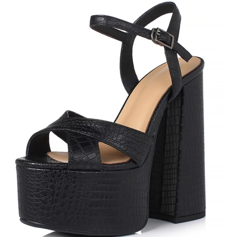 

Женские босоножки из натуральной кожи, на платформе и каблуке