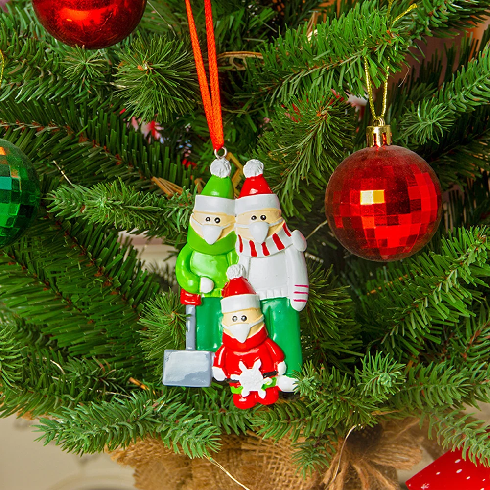 

Christmas Ornament Hanging Decor with Mask Snowman Family for Store Party Gift Xmas Party Home Holiday Decoration