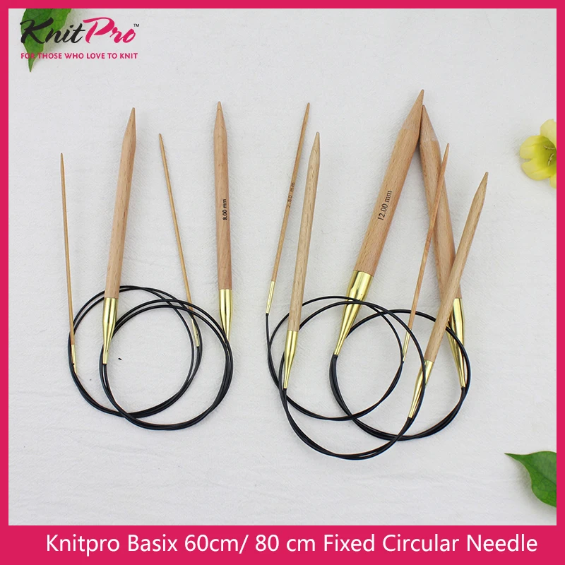 Фото Фиксированная круглая игла Knitpro Basix, береза, 80 см №2