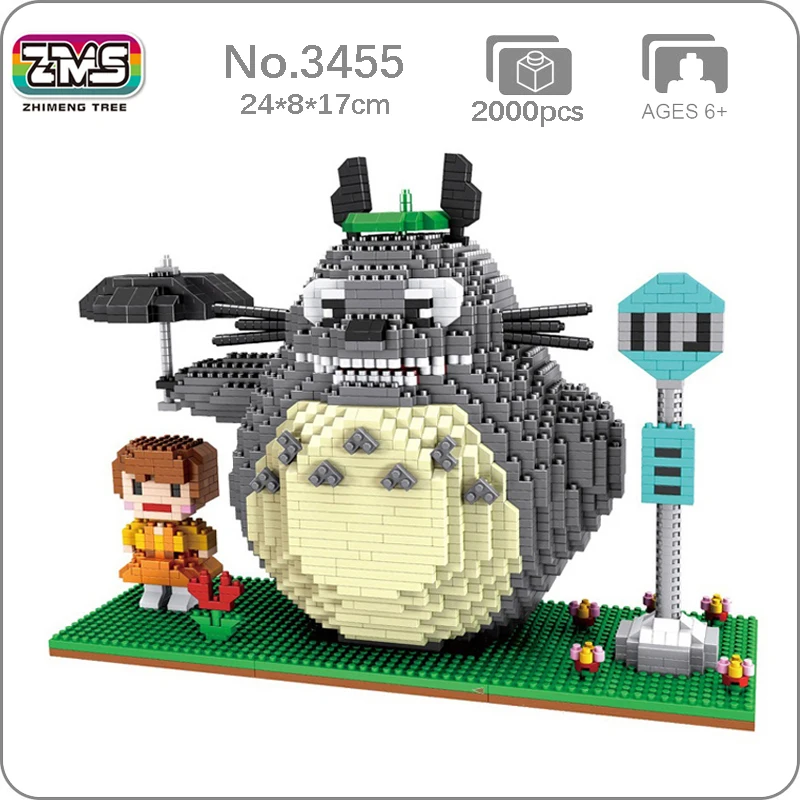 ZMS 3455 аниме Мой сосед Тоторо Кот девочка Зонт животные мини алмазные блоки