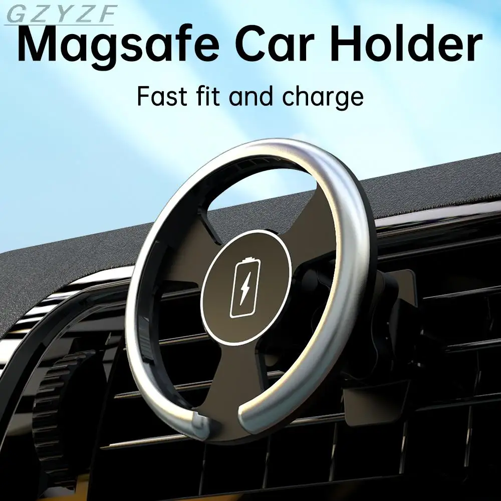 15w magnetic wireless charger car phone holder for iphone 13 12 pro max mini magsafe magnetic wireless car charger phone stand free global shipping