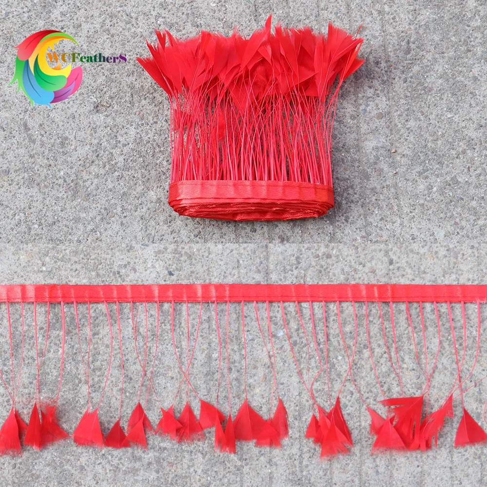 

2Metres 8-10cm Natural Turkey Feather Trim Ribbon Fring Plume for Crafts Sewing Wedding Party Shawl Stage Performance Decoration
