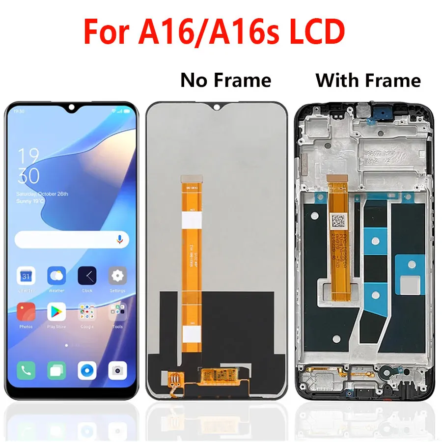 

6.52"Original For Oppo A16 LCD Display CPH2269 Touch Screen Digitizer Assembly Replacement,For A16S CPH2271 Display Repair Parts