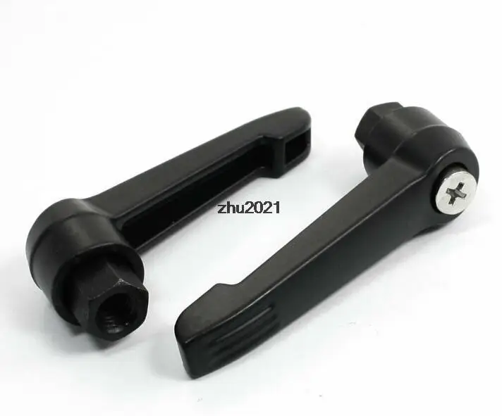 

M6x25mm Male Thread Lathe Machine Metal Adjustable Handle Lever Grip Black 5pcs