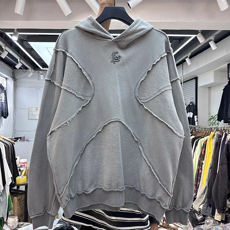 

Толстовка с вышивкой «прощение», толстая уличная спортивная толстовка черного и серого цвета для мужчин и женщин