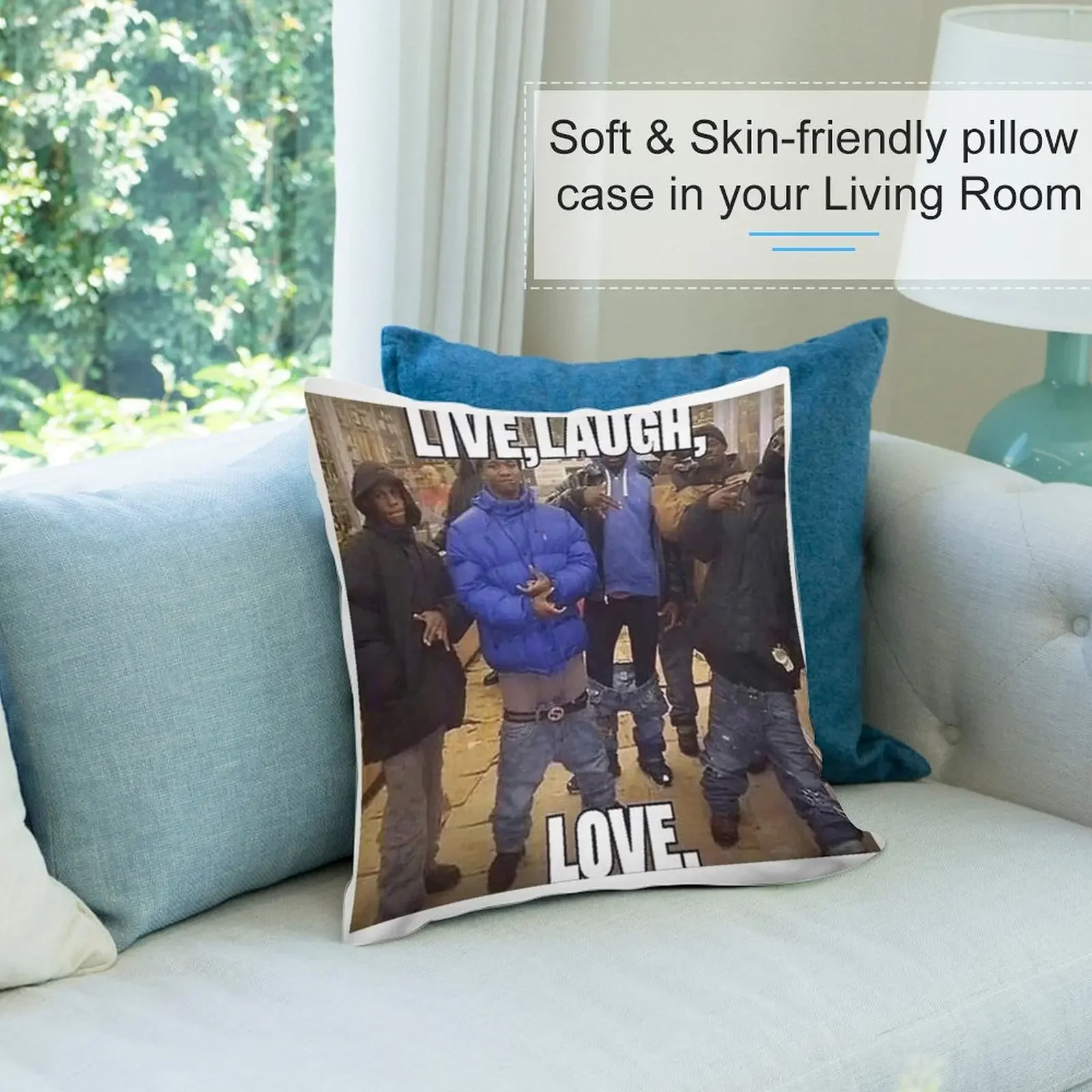 Декоративная наволочка Live Laugh Love Meme