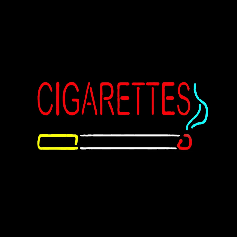 

Cigarettes Smoke Lamp Custom Handmade Real Glass Tube Bar Store Shop Firms Advertise Decoration Display Neon Sign Light 17"X8"