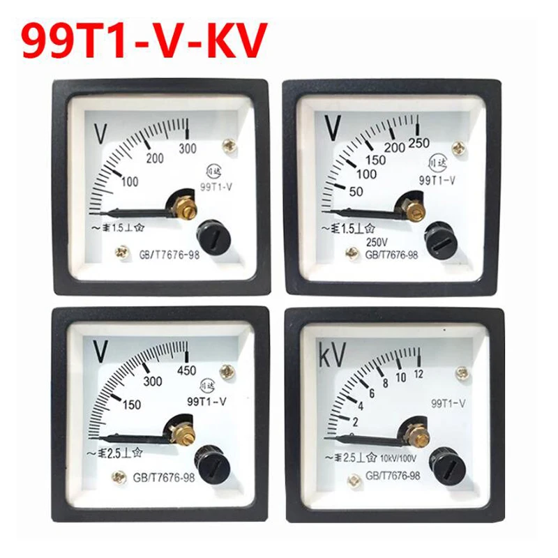

99T1-V указатель 48*48 мм вольтметр переменного тока 250 В 300 В 450 В 500 В 48x48 мм аналоговый вольтметр