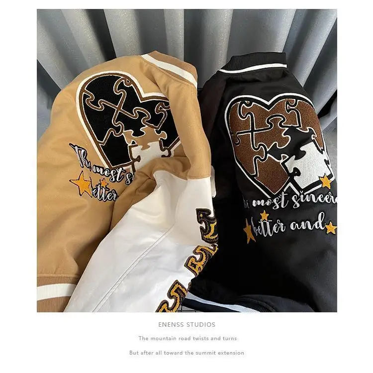 Куртка мужская и женская в стиле ретро стеганая бейсбольная форма с вышивкой