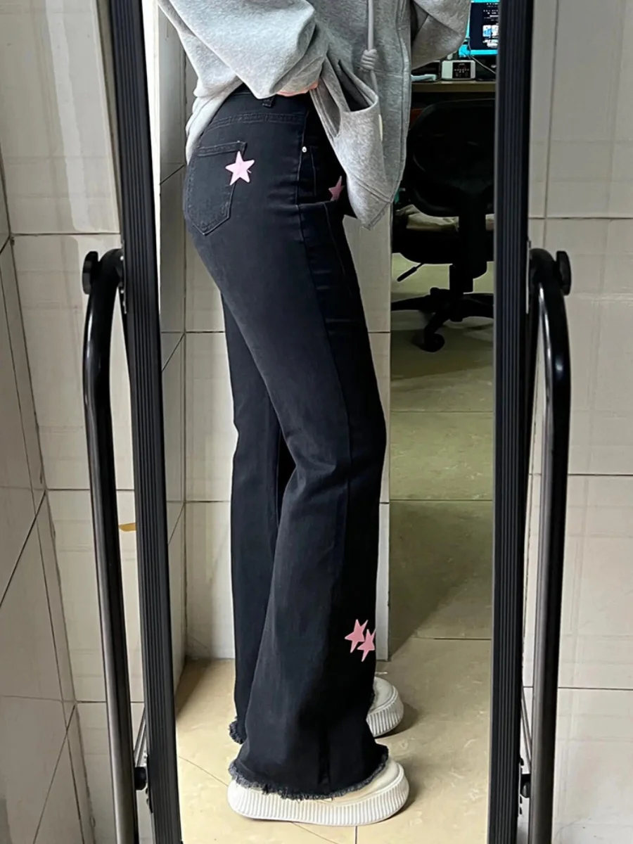 Большие размеры 50 00 кг. Черные джинсы с микроподтяжками для полных девушек.