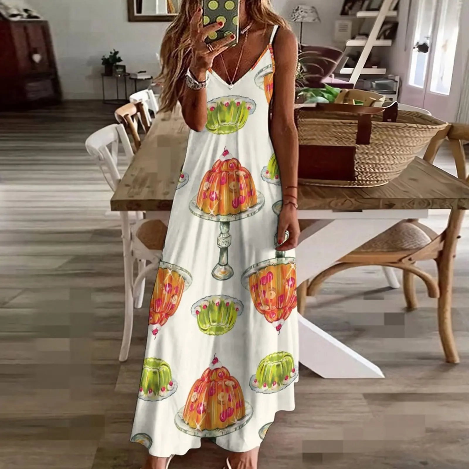 Винтажный узор вишневой и лаймовой железы. Милое ностальгическое кухонное