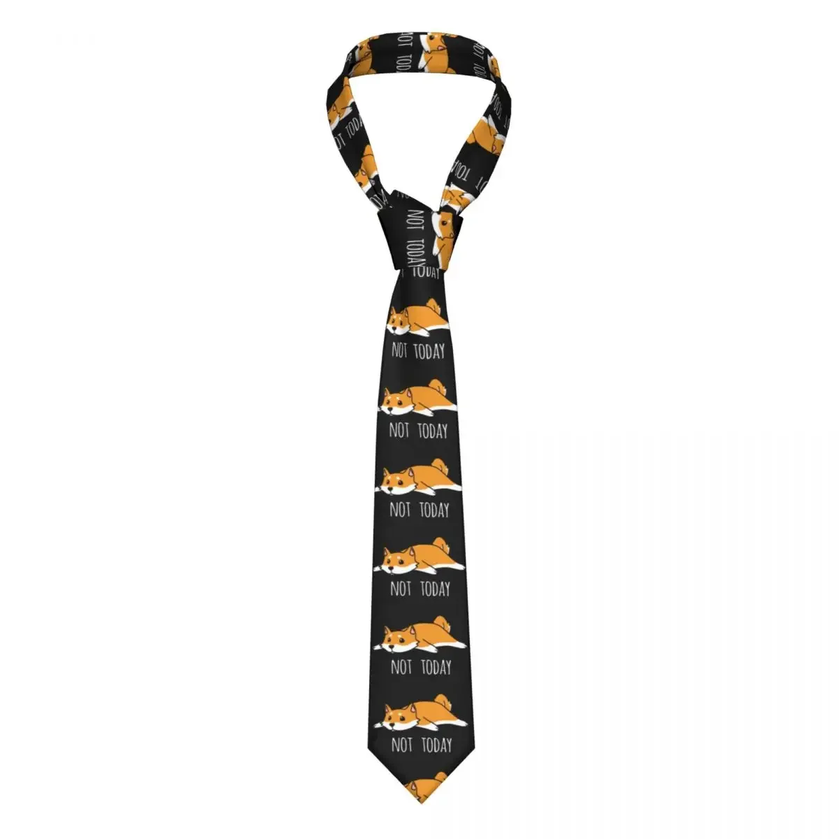 

Funny Not Today Shiba Inu Dog Necktie Men Women Polyester 8 cm Neck Ties for Mens Casual Classic Shirt Accessories Cravat Office