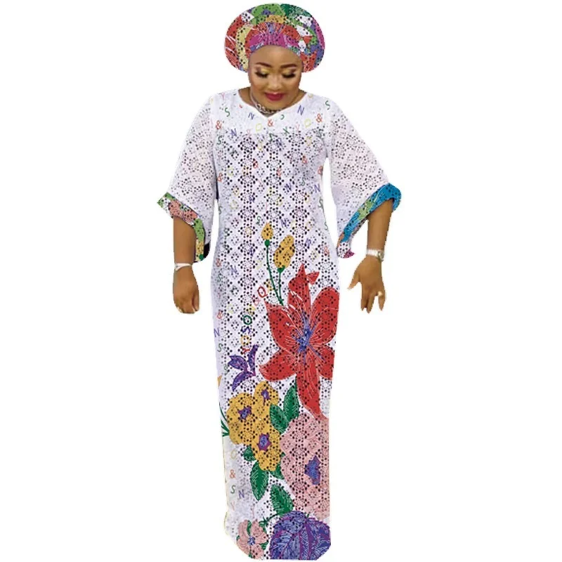 

African Dresses For Women 2022 New Flower Dashiki Summer Plus Size Maxi Dress Ladies Traditional African Clothing Fairy Dreams