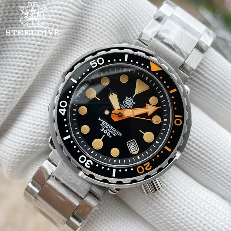 

Steeldive Tuna Dive Wristwatches 30Bar Waterproof Swiss Super Luminous Sapphire NH35 Automatic Mechanical Steel Watch For Men