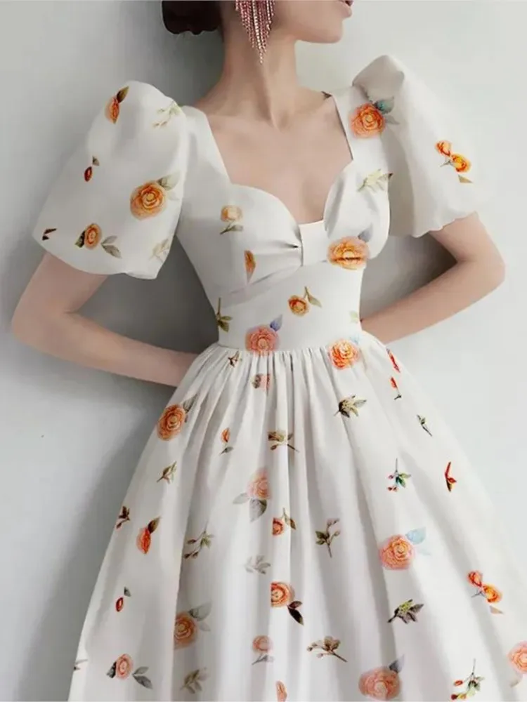 Платье трапециевидной формы с принтом клубники сексуальные платья коротким