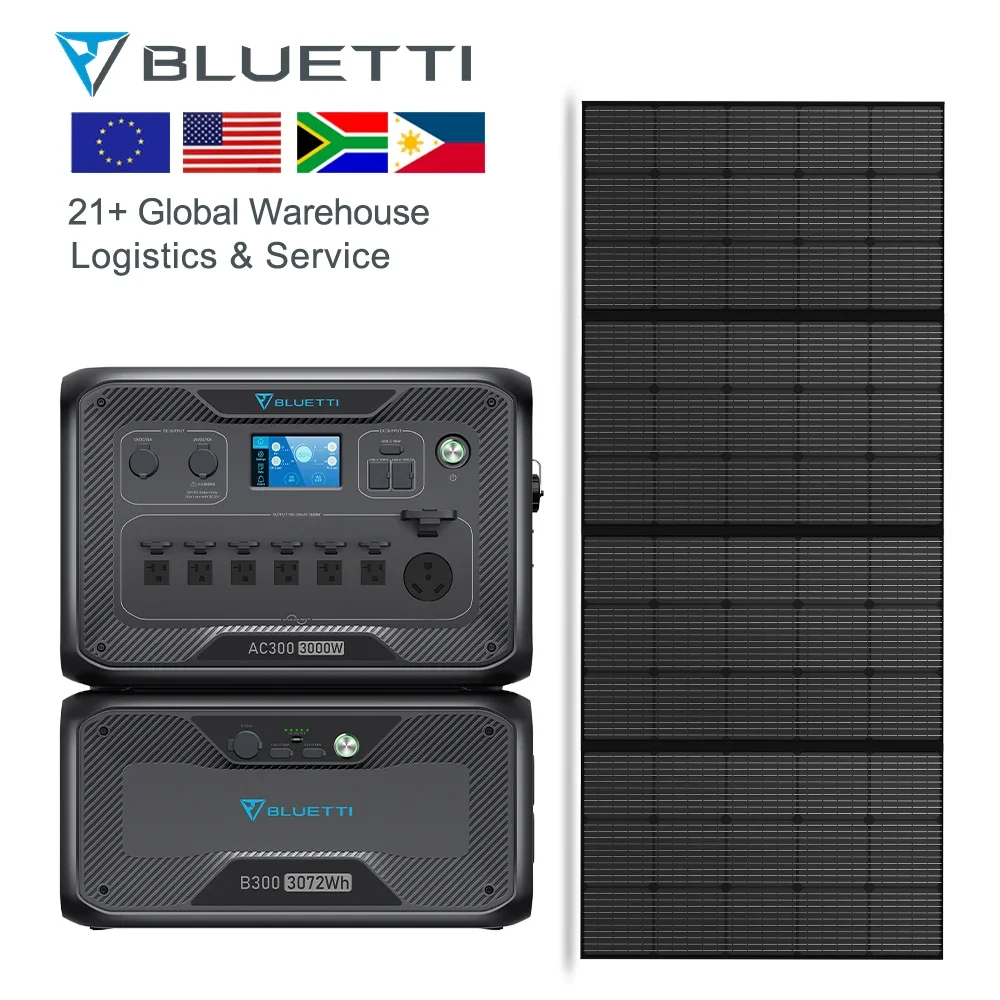 Bluetti AC300 и B300 портативный солнечный генератор