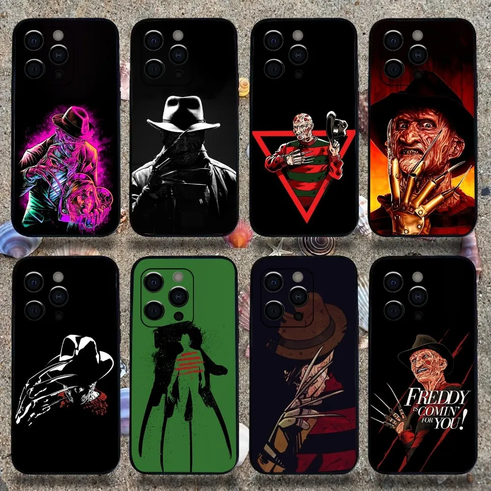 Чехол для телефона F-Freddys-Kruger H--Horror Movie Apple iPhone 15 14 13 12 11 Pro X XS Max XR Plus Mini Soft Black Cover