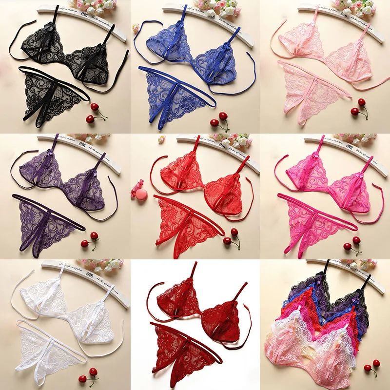 

Женское сексуальное однотонное кружевное нижнее белье разных цветов, кружевные прозрачные женские трусики с разрезом, трусики с низкой тал...