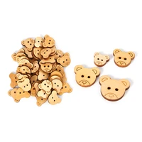 50pcs wooden buttons natural teddy bear charms diy 2holes wood sewing buttons buttons for children for scrapbooking