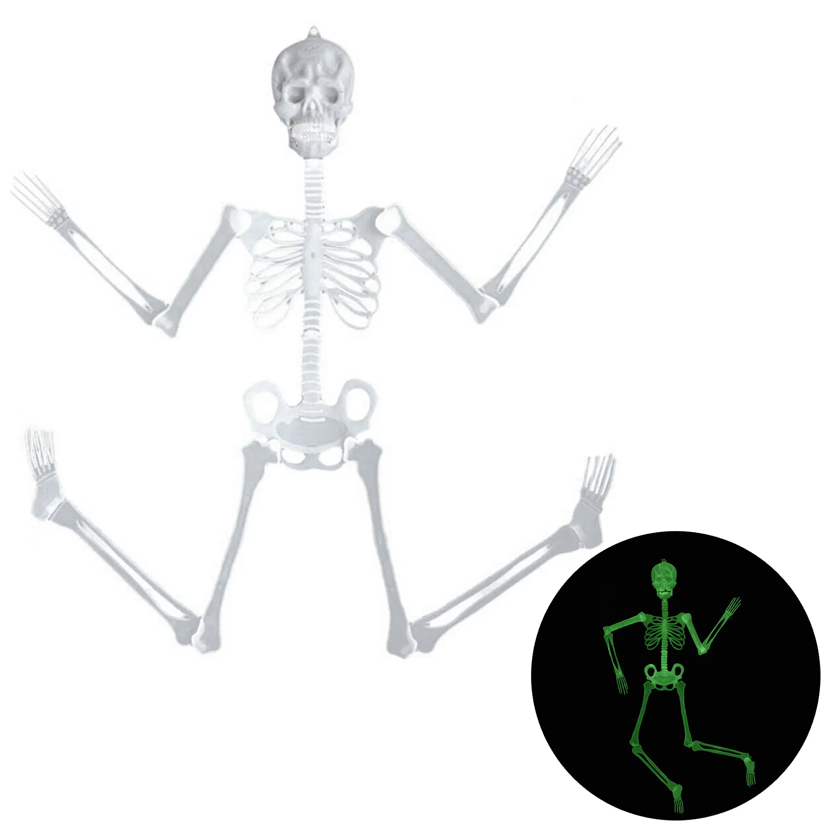 

Светящийся череп скелет тело страшная игрушка на Хэллоуин дом с привидениями реквизит для Хэллоуина