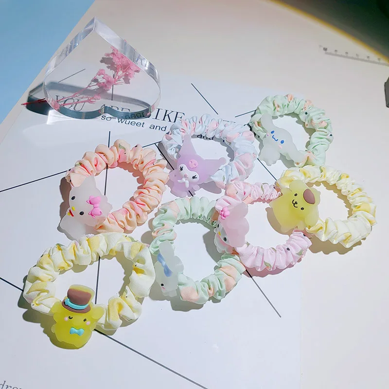 

Kawaii Hair Accessories Sanrio Anime Hello Kitty Cinnamoroll Cute Cartoon My Melody Sweet Hair Rope Headdress Toys for Girls