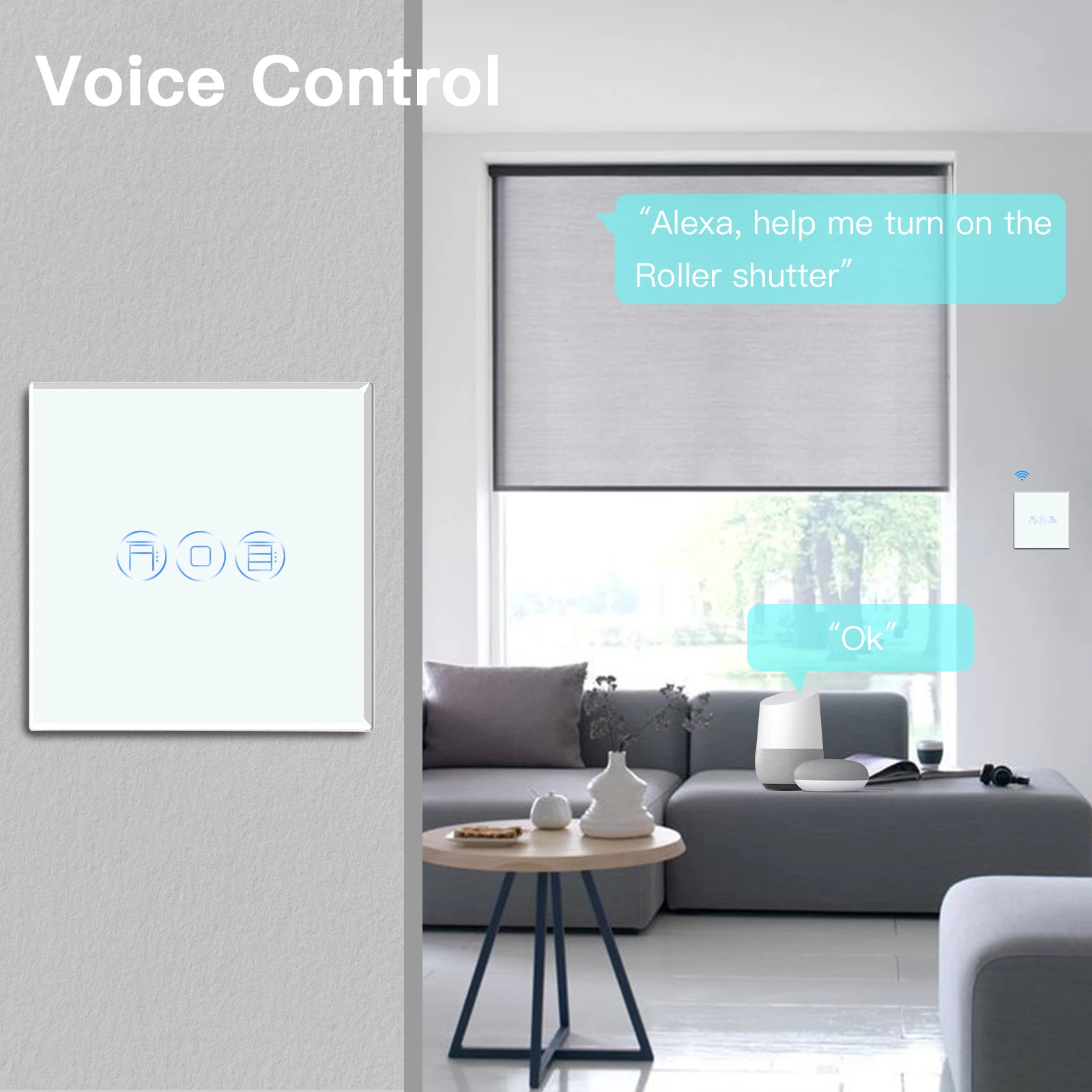 Фото Кнопка-переключатель ADEA Zigbee Alexa Alloy с управлением через приложение (без кнопок) №3